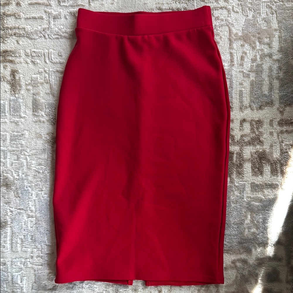 Classic Bodycon Red Pencil Skirt